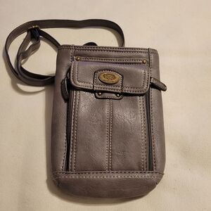 b.o.c. Gray Taupe Crossbody Phone Bag with Front Flap